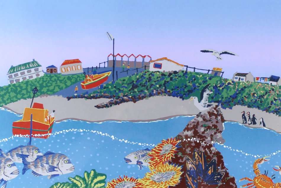 Elmien Kotze - Die Waenhuiskrans Hawe - A beautiful limited edition screen print!! Bid now!!