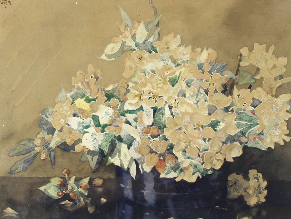 David Wright - Still life flower arrangement - A lovely watercolor!! Bid now!!