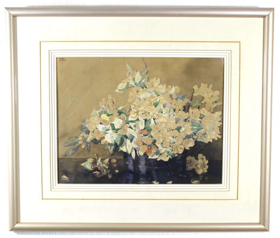 David Wright - Still life flower arrangement - A lovely watercolor!! Bid now!!