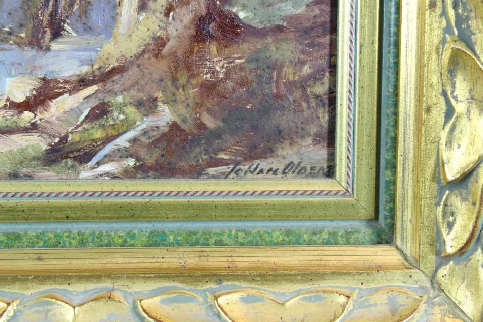 Johan Oldert - Large tree at the river- Investment art at its finest!! Bid now!!