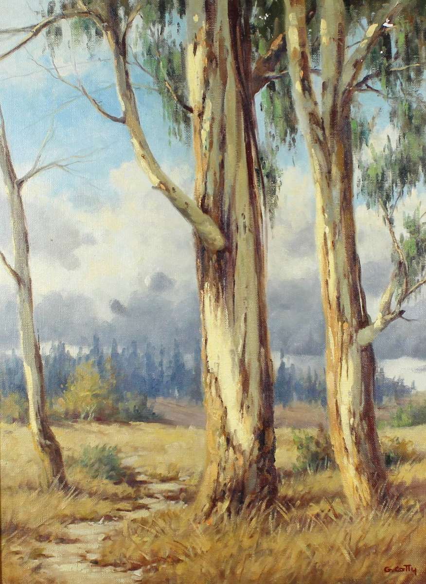 G Catty (Guiseppe Cataruzza) - Large trees in a landscape - Investment art at its finest!! Bid now!!