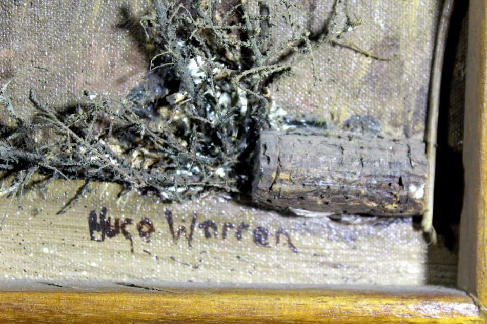 Hugo Warren - Landscape with applied rocks, grass