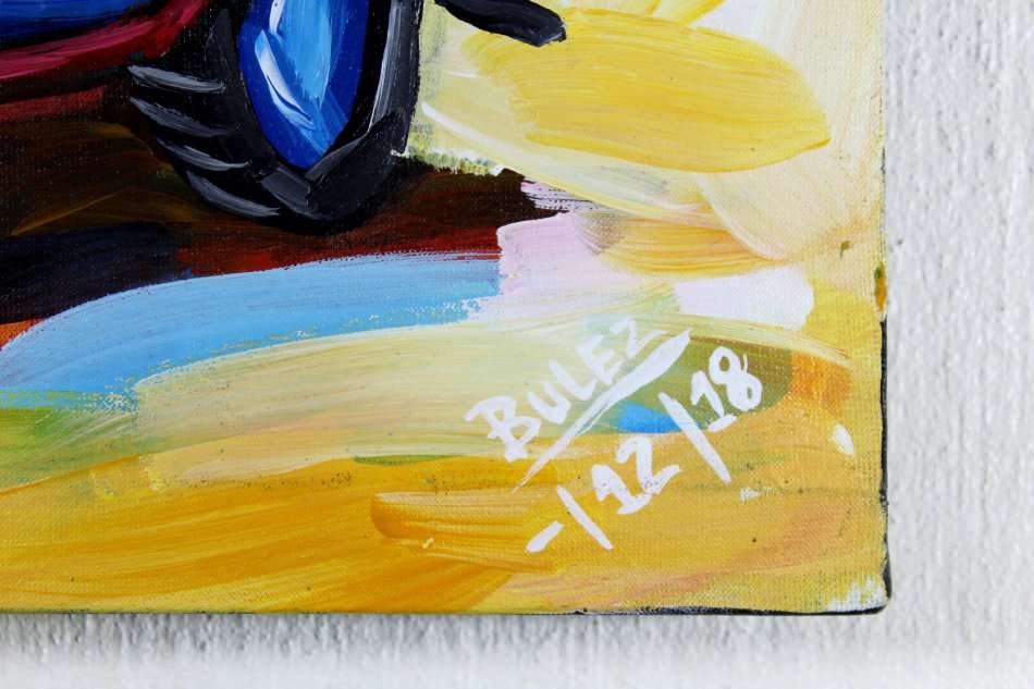 Bulez - Funky Volkswagen bus - A stunning fun painting!! Bid now!!