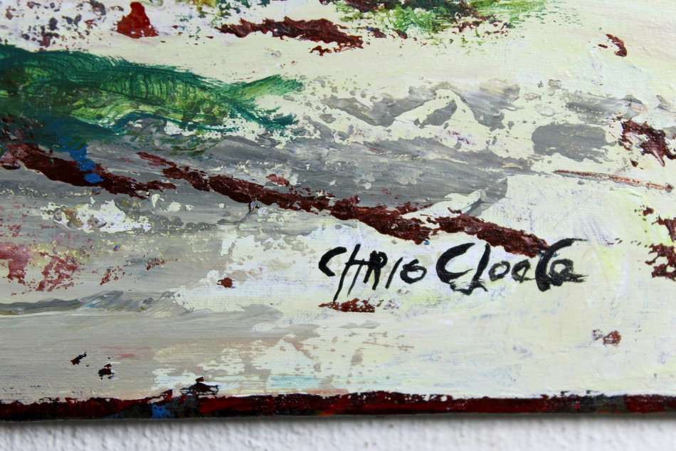 Chris Cloete - Ladies waiting at the fishing boats - A beautiful painting!!