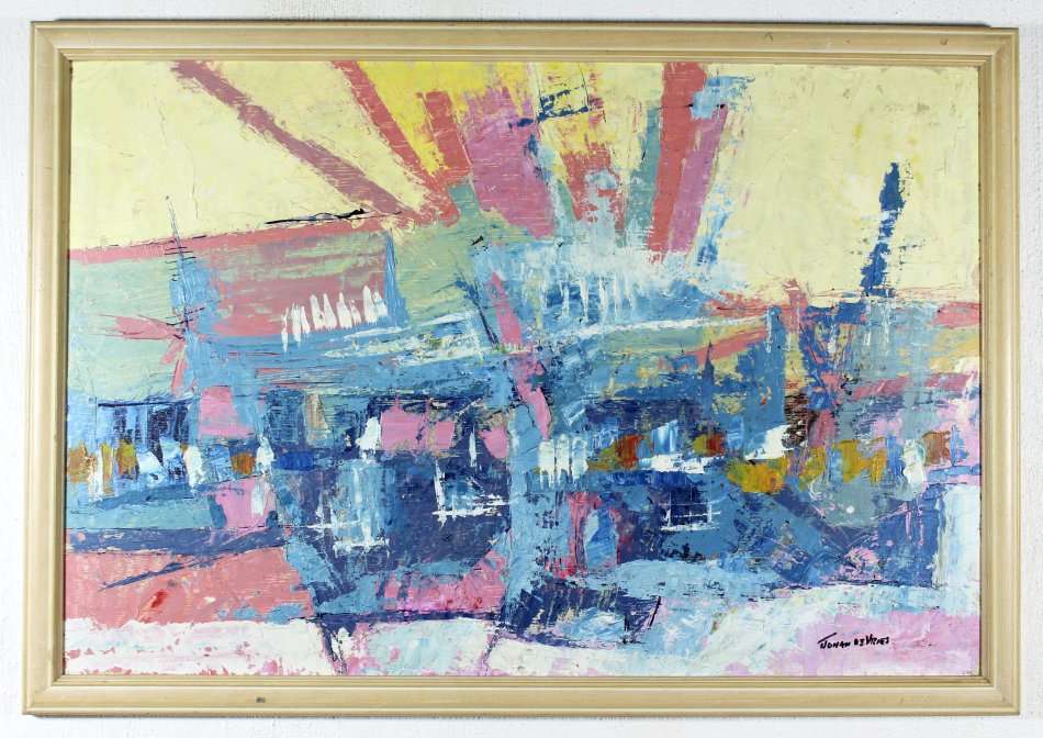 Johan de Vries - Abstract - A  lovely oil painting! Bid now!