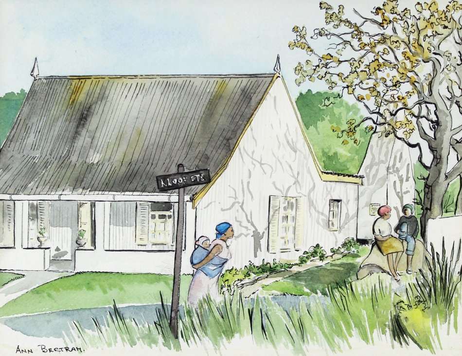 Anne Bertram - Street scene - A  lovely watercolor! Bid now!