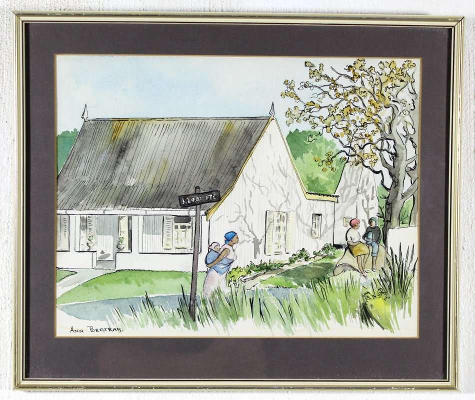 Anne Bertram - Street scene - A  lovely watercolor! Bid now!