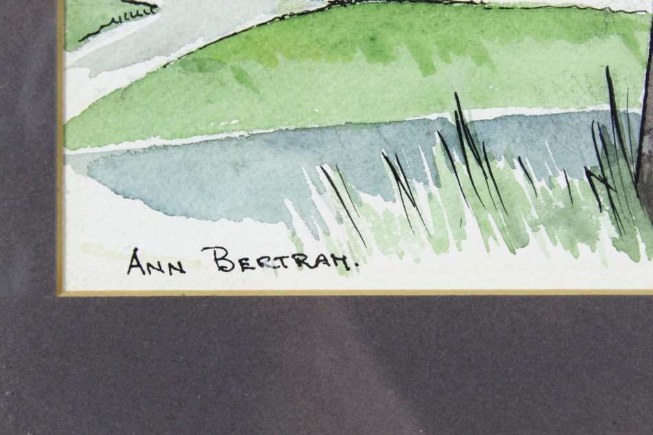 Anne Bertram - Street scene - A  lovely watercolor! Bid now!