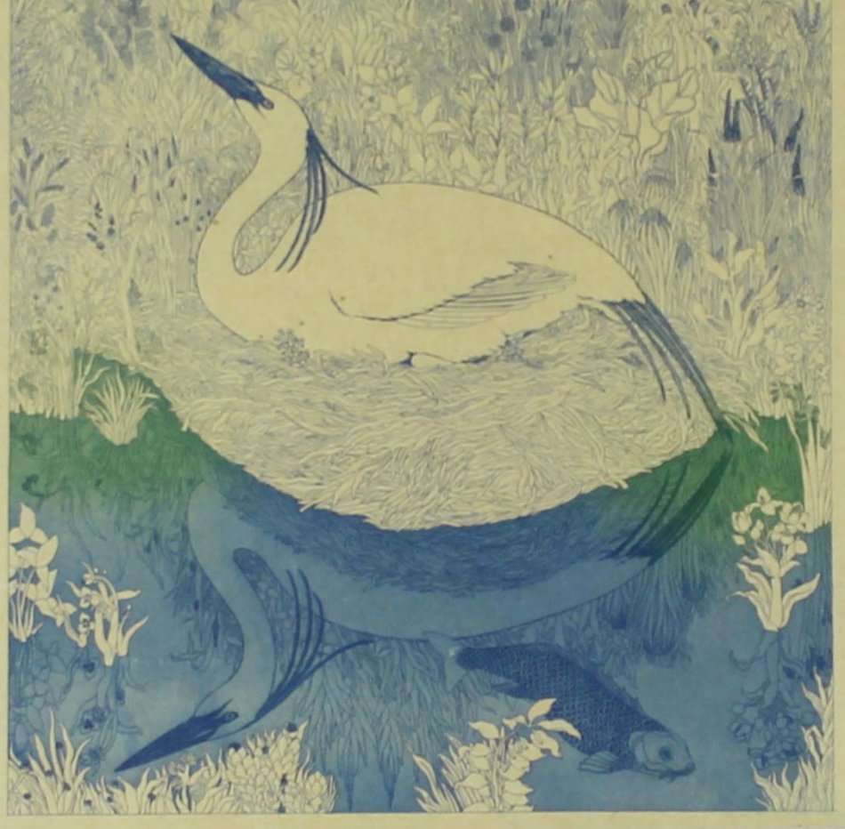 Anna Pugh - Brownbird nesting - A  lovely limited edition etching! Bid now!