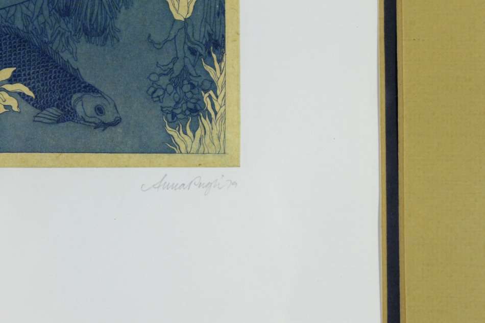 Anna Pugh - Brownbird nesting - A  lovely limited edition etching! Bid now!