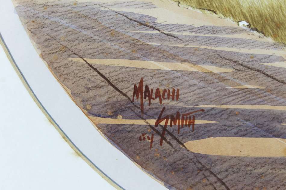 Malachi Smith - Village scene - A stunning mixed media! - Bid now!