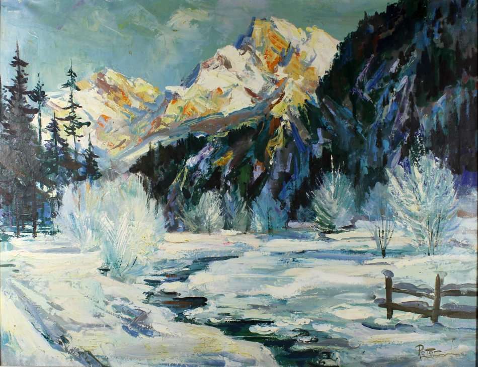 Peter Honsal  - Winter landscape - A beautiful painting - Bid now!!