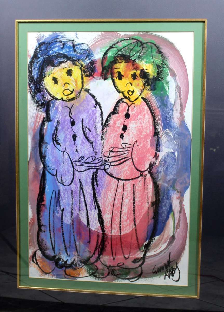 Emma Ray - Abstract figures - A beautiful large painting!! - Bid now!!