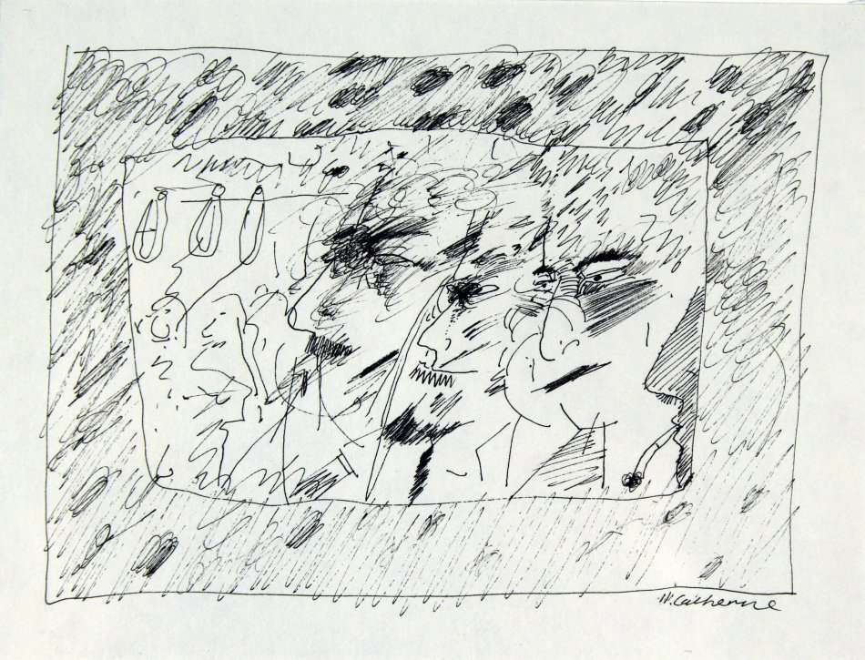 Norman Catherine - 3 Faces - Original ink drawing - Investment art!! - Bid now! *Free courier!