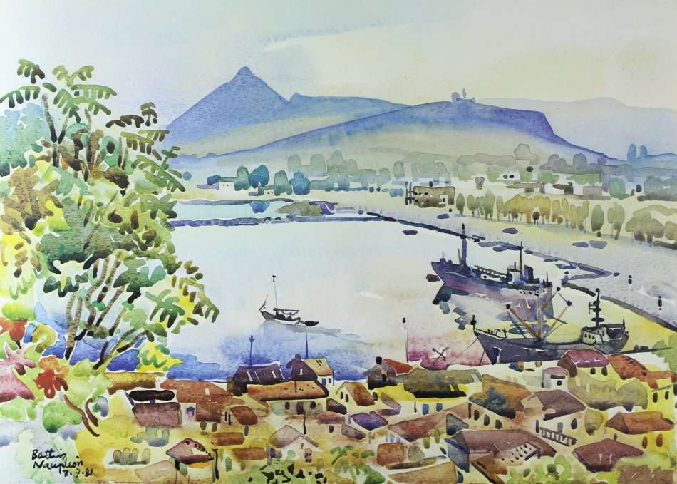 Walter Battiss - Nauplion - A stunning print! Signed by Giles Battis - Bid now!