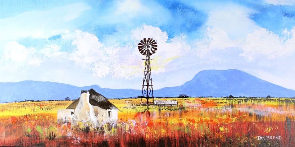 Jan Brand - Windmill in a landscape - Magnificent art!! - Bid now!