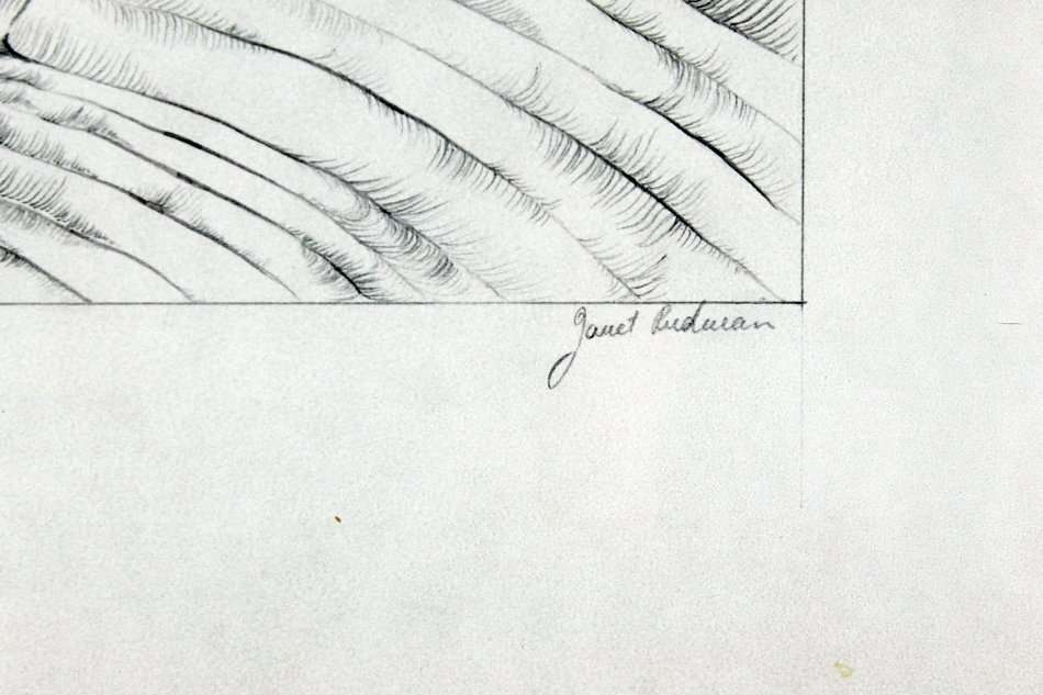 Janer Rudman - Pencil sketch - A lovely little abstract! - Bid now!