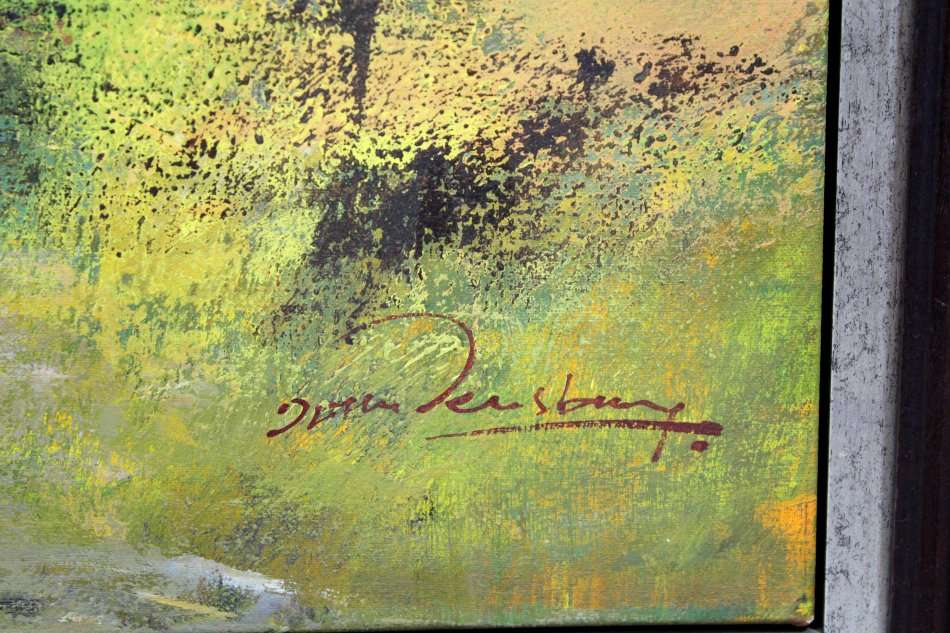 Derrick van Rensburg - Abstract farm scene - Magnificent! 120cm x 90cm - One of his best! - Bid now!