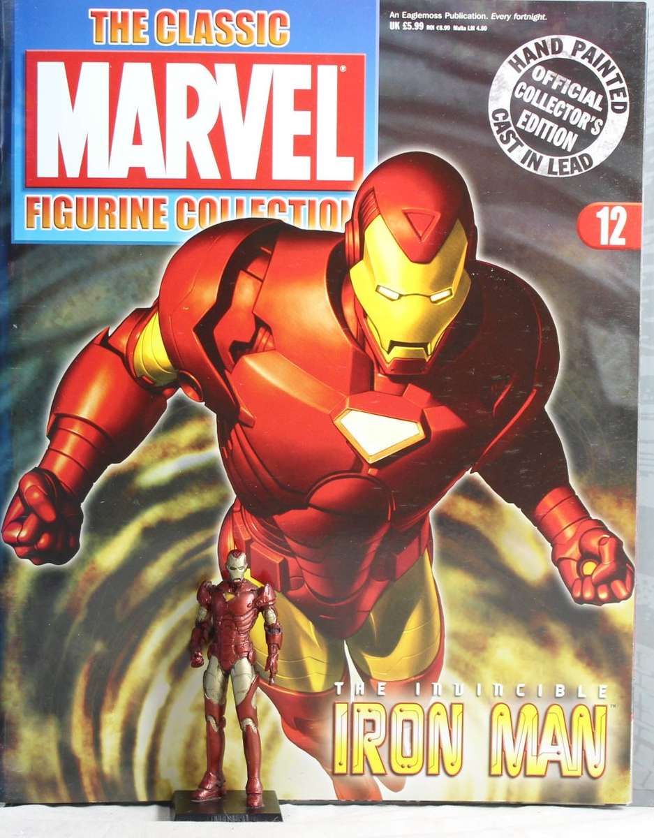 Classic Marvel Collection - Lead, hand painted figurine with book - Iron Man - #12 - Bid Now!