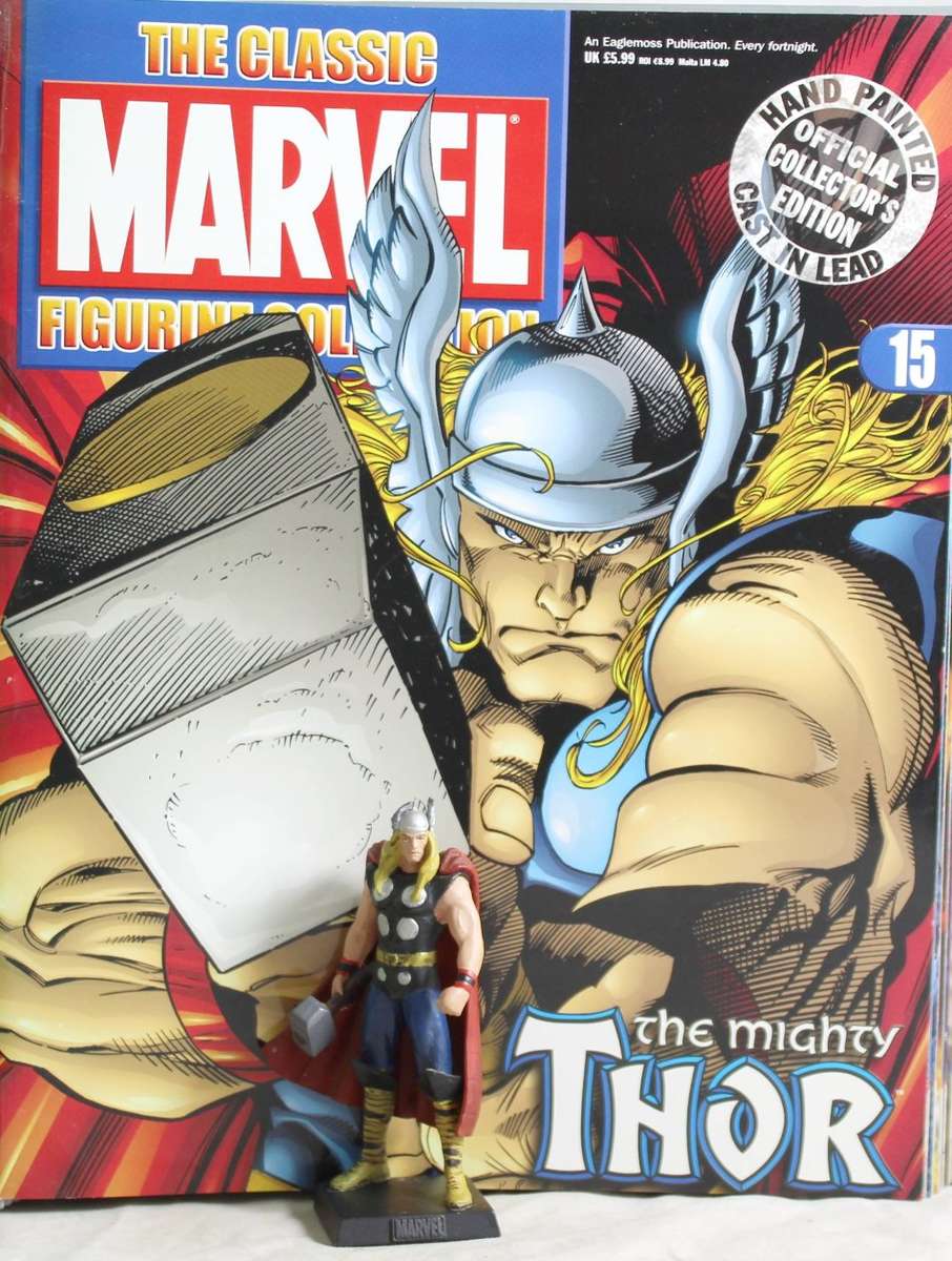 Classic Marvel Collection - Lead, hand painted figurine with book - Thor - #15 - Bid Now!