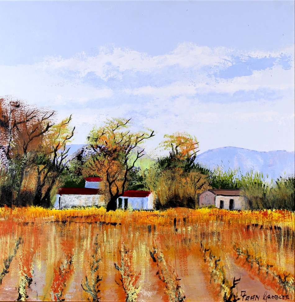 Faan Grobler - Winyards and farmstead - Magnificent investment art!! - Bid now!