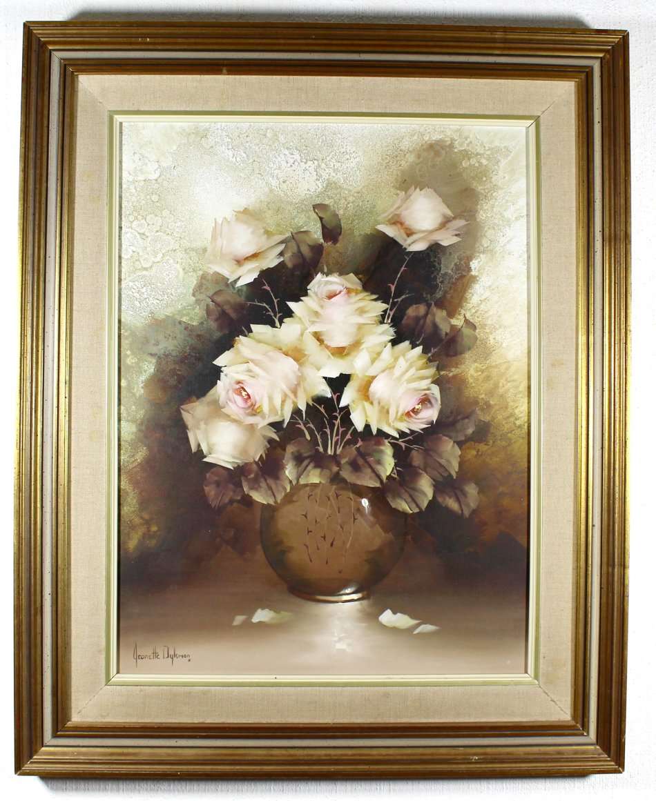 Jeanette Dykman - Still life roses - Investment art!! - Bid now!!