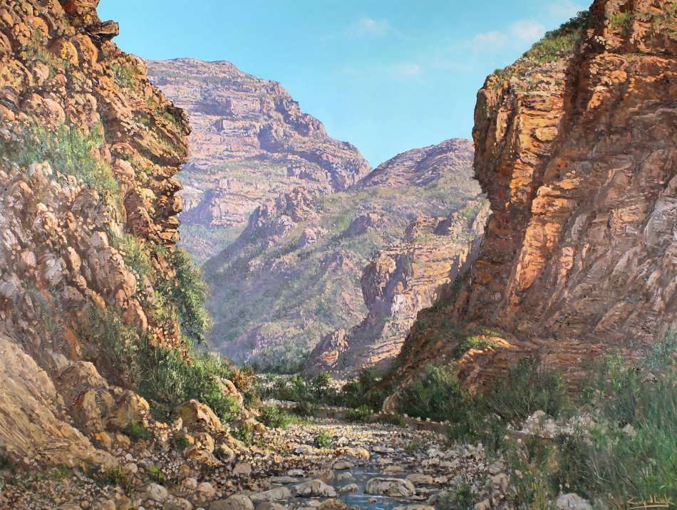 Casey van der Leek - Meiringspoort Klein Karoo - Magnificent investment art! Bid now! *Free courier!