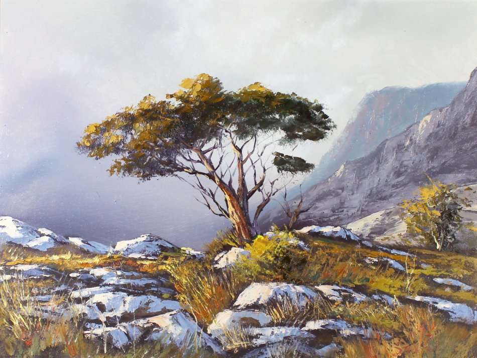 Stan Polson - Misty mountain landscape - Magnificent investment art! Bid now! *Free courier!