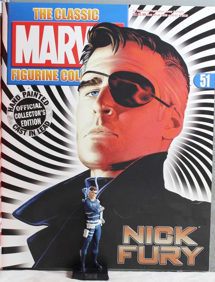 Classic Marvel Collection - Lead, hand painted figurine with book - Nick Fury - #51