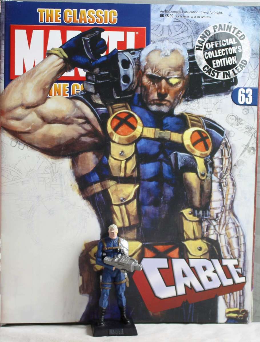 Classic Marvel Collection - Lead, hand painted figurine with book - Cable - #63