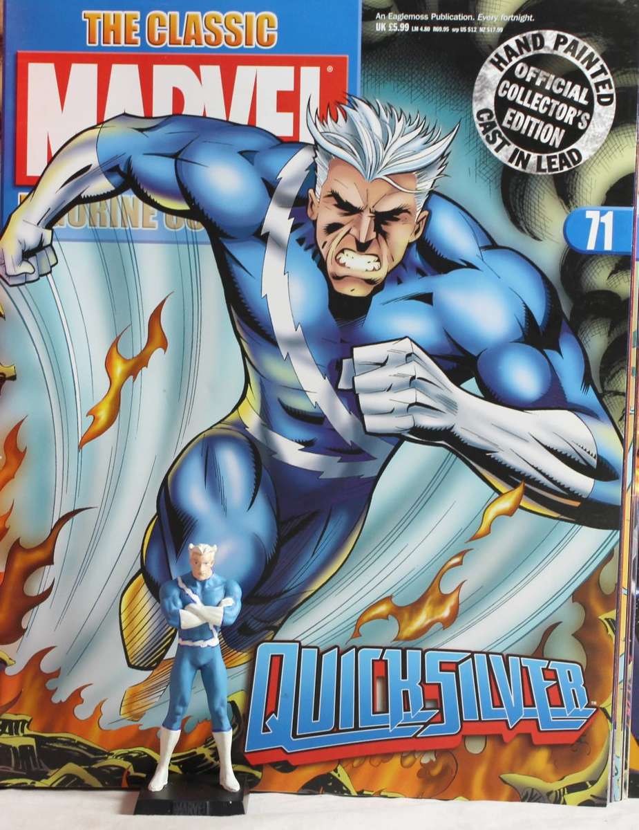 Classic Marvel Collection - Lead, hand painted figurine with book - Quicksilver - #71