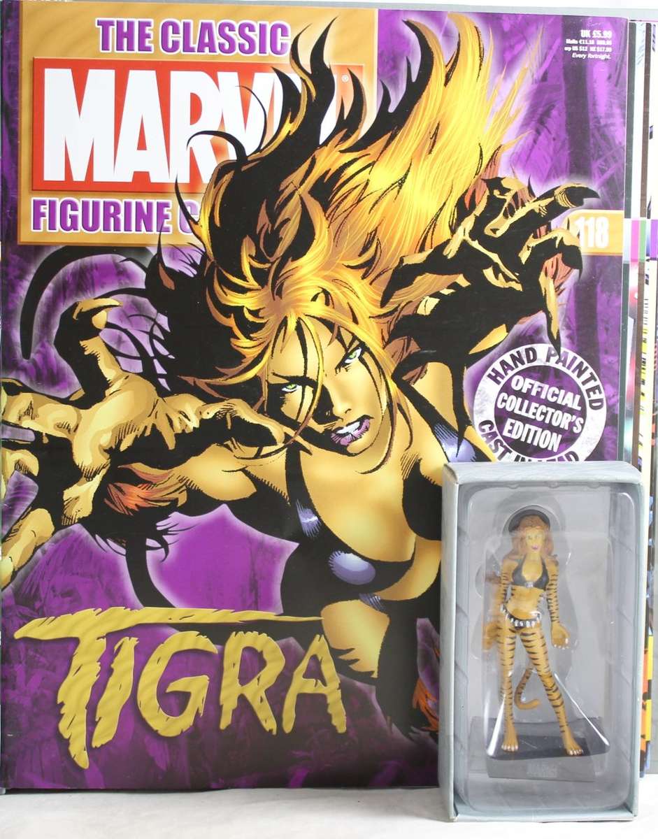 Classic Marvel Collection - Lead, hand painted figurine with book - Tigra - #118