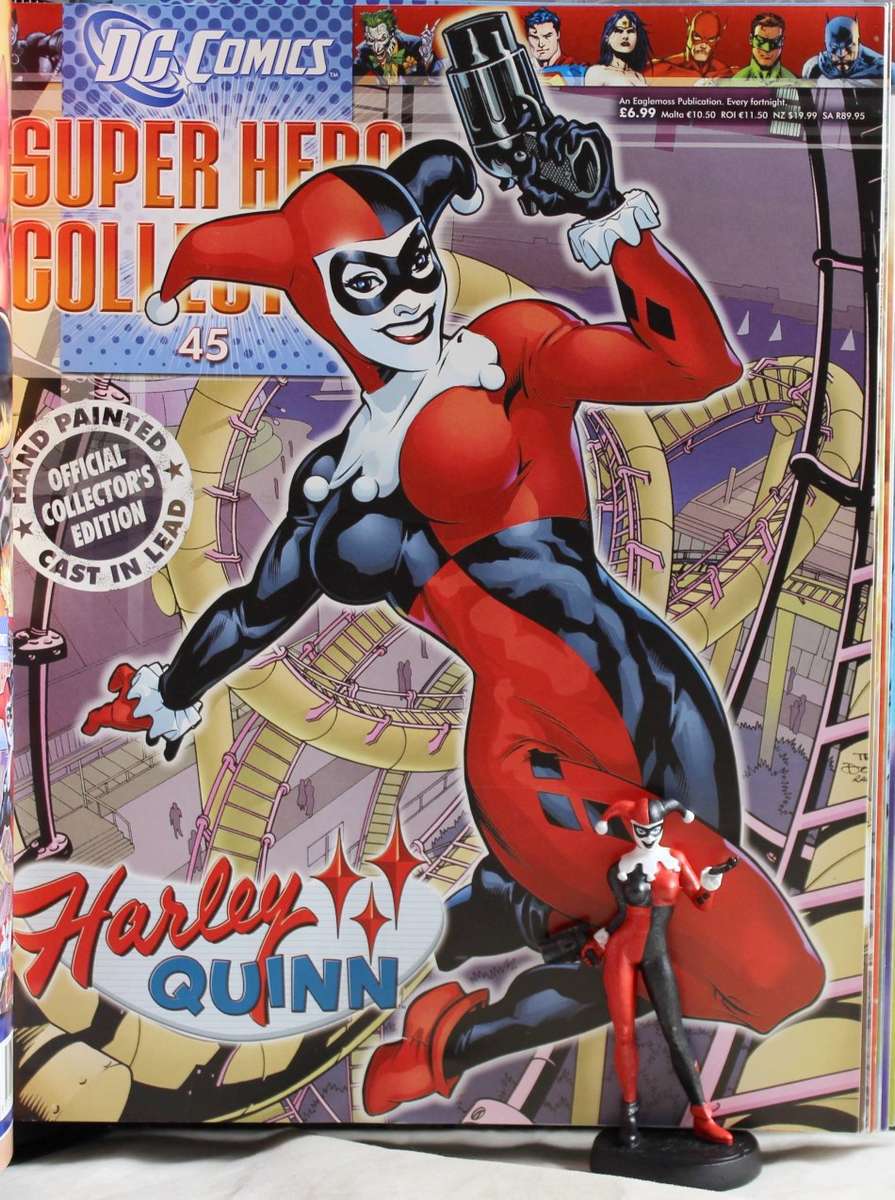 DC Comics - Lead, hand painted figurine with book - Harley Quinn - #45 - Bid Now!