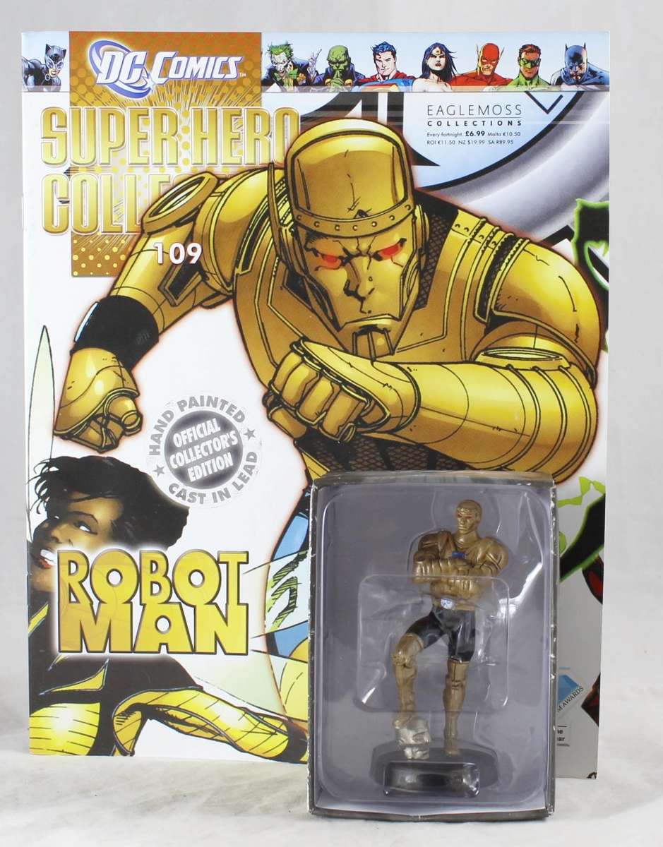 DC Comics - Lead, hand painted figurine with book - Robotman  #109 - Bid Now!