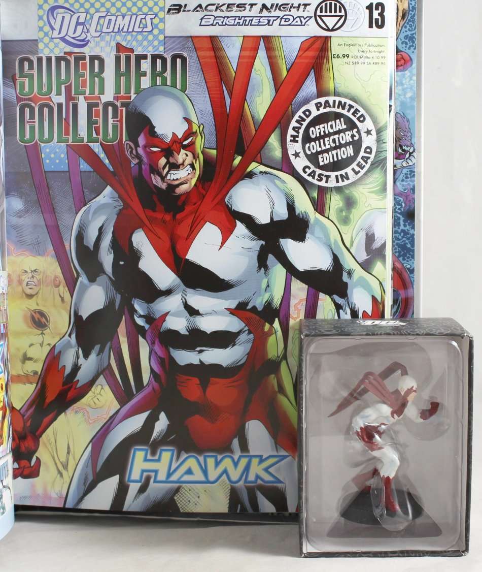 DC Blackest Night/Brightest Day - Lead, hand painted figurine with book -Hawk - #13