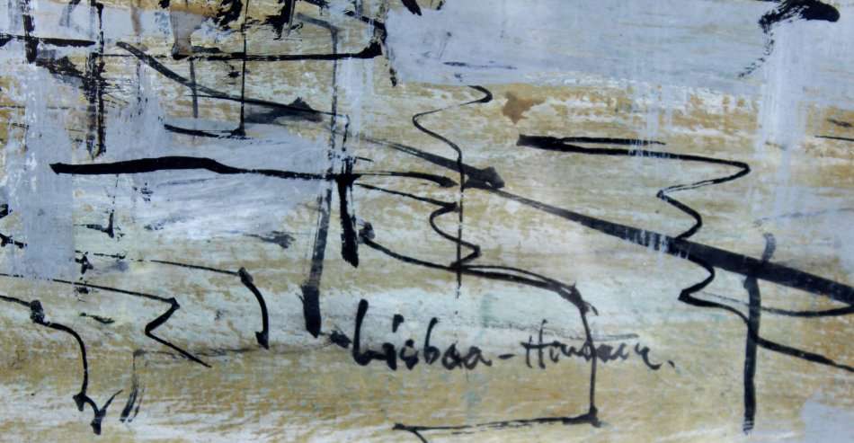 Arthur Cantrell - Lisbon harbour - A lovely mixed media work - Invest now!!