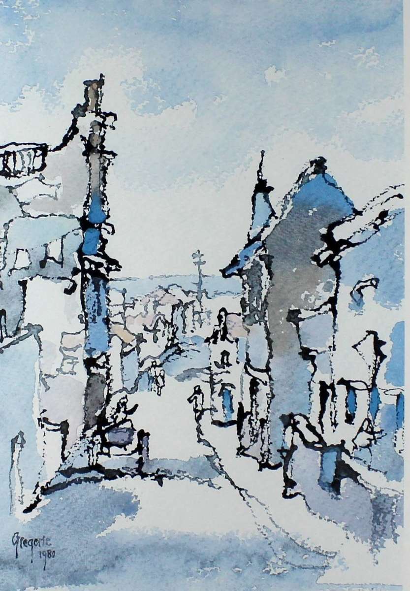 Gregoire Boonzaier - Cape Town street scene - A beautiful limited edition print! - Bid now!