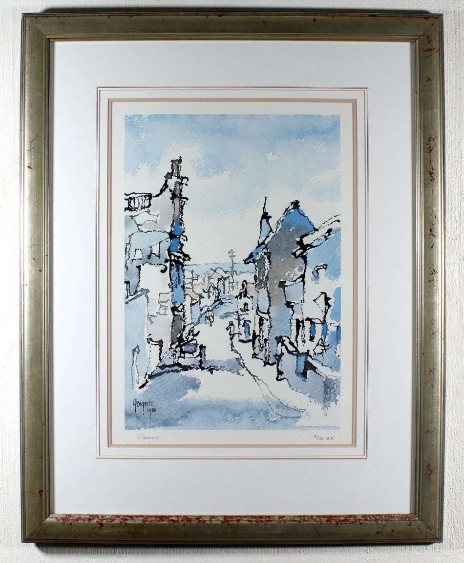 Gregoire Boonzaier - Cape Town street scene - A beautiful limited edition print! - Bid now!