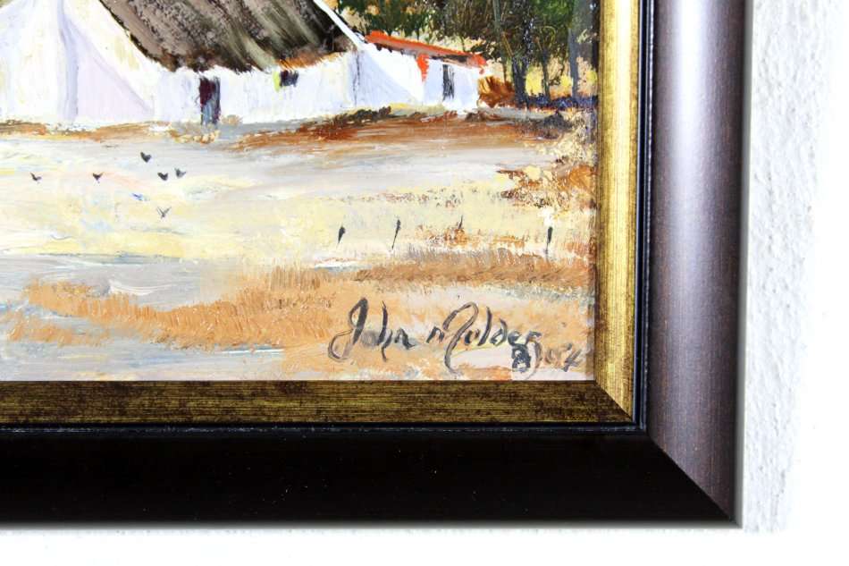 John Mulder - Farmscene with mountains