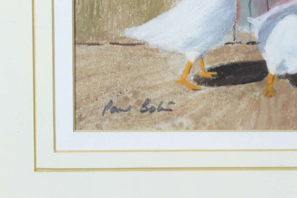 Paul Botes - Geese at the stable door - Simply beautiful! - Bid now!