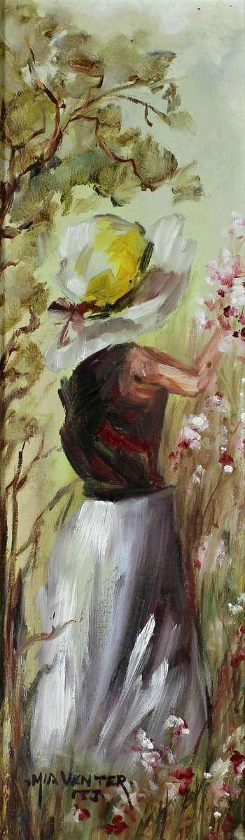 Mia Venter - Picking the Cosmos - Beautiful art!! Bid now!!