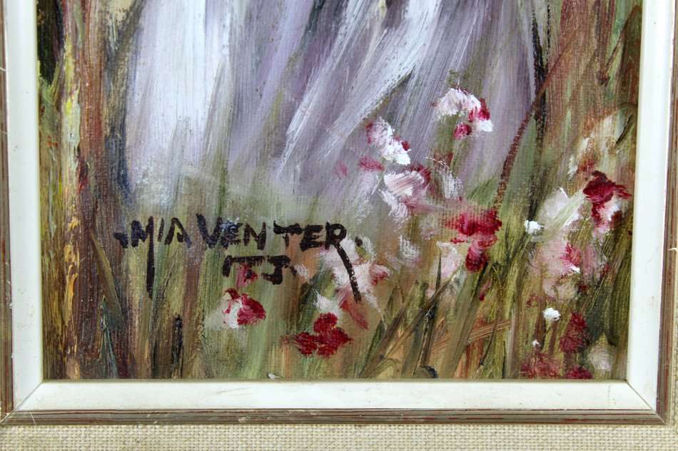 Mia Venter - Picking the Cosmos - Beautiful art!! Bid now!!