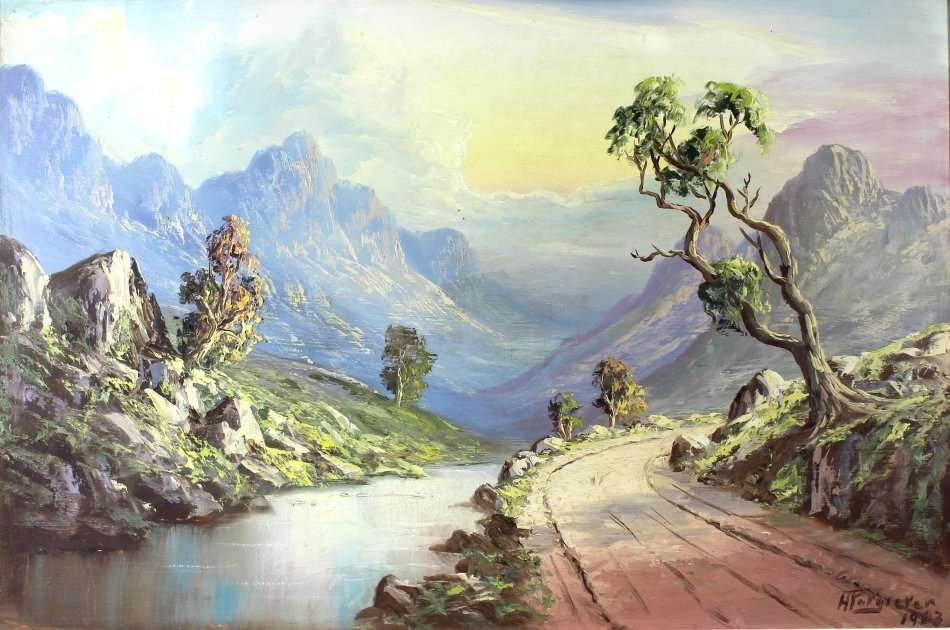 Hansie Potgieter - Dirt road in the mountains - A treasure! - Bid now!