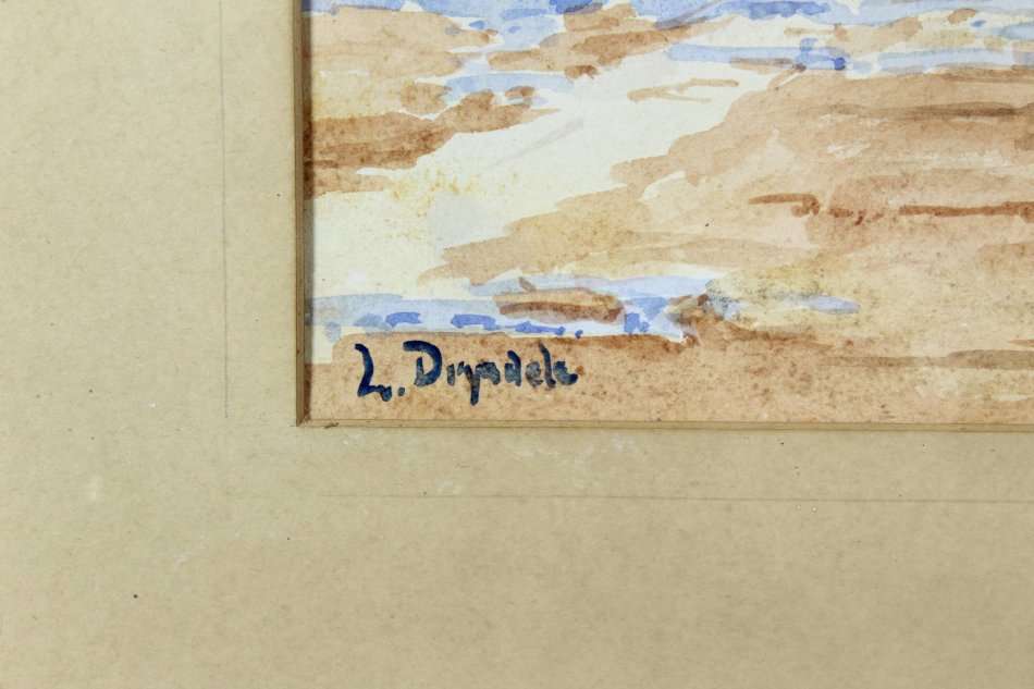 L Drysdale - Jacaranda trees with the Union Buildings - A beautiful watercolor! - Bid now!