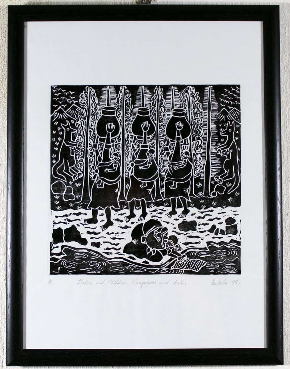 Solomon Bobela - Mothers & Children, Kangaroos & Babies - A beautiful treasure!! - Bid now!