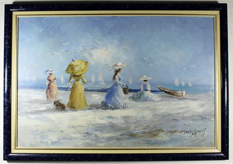 Marie Charlot - Beach scene - A stunner! - Bid now!