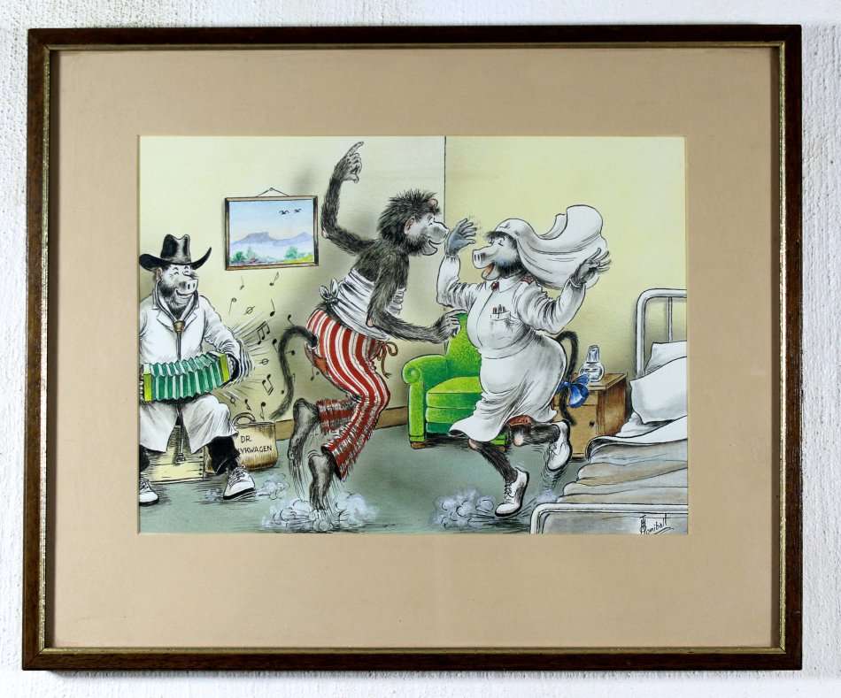 TO Honiball - Adoons dancing in the hospital - A fun print! - Bid now!