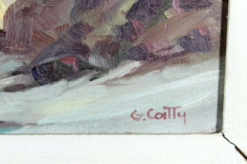 G Catty (Guiseppe Cataruzza) - Mountain and river scene - Stunning art!! Bid now!!