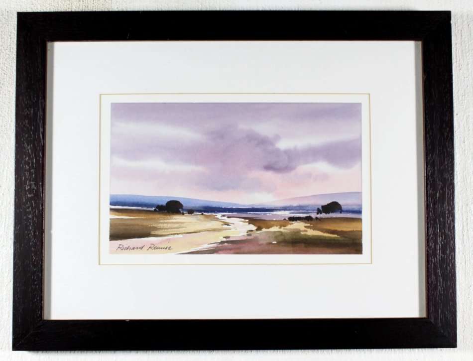 Richard Rennie - River landscape - A beautiful little watercolor! Bid now!