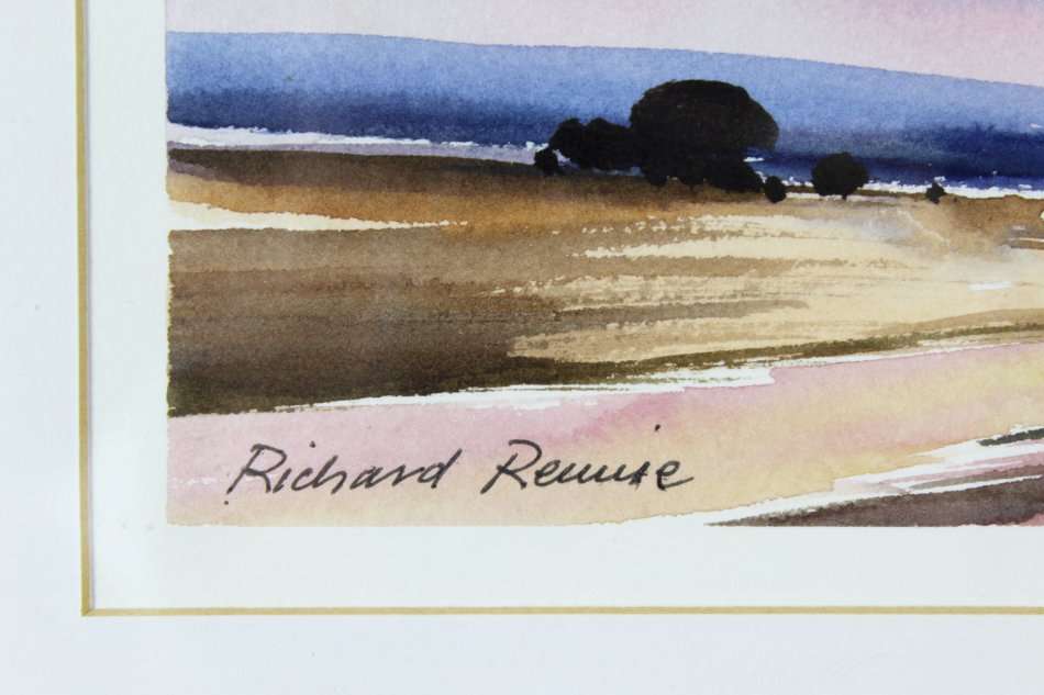 Richard Rennie - River landscape - A beautiful little watercolor! Bid now!